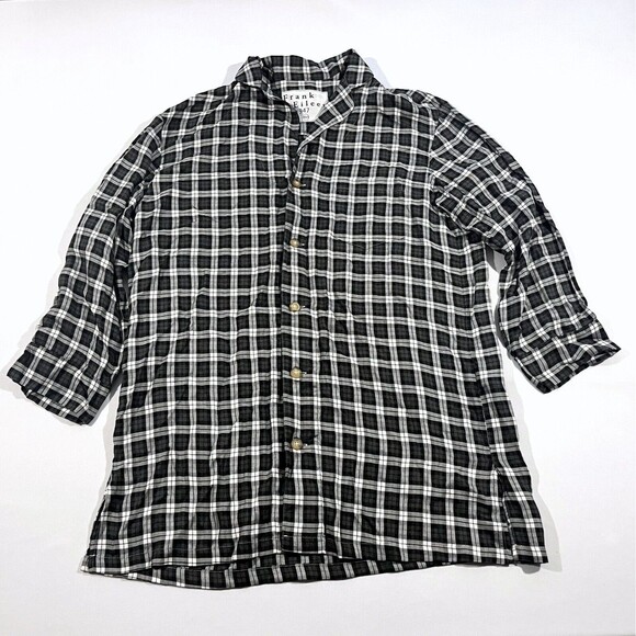 Frank & Eileen $278 Night Button Top Shirt Dress Tunic Plaid Modal S/XS NWOT - Picture 1 of 10